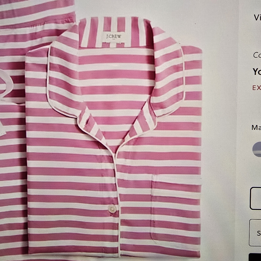 J.CREW Long sleeve cotton knit pajama Top only size Medium Women's NWT